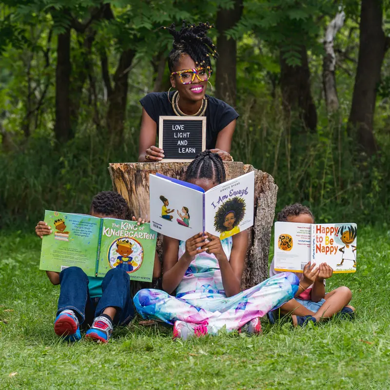 Trician renee 3 kids reading